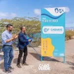 Ministro do Mar Abraão Vicente em acto de inauguração de Placa Padrinhos do Mar que visa a preservação da Pedra de Doca.